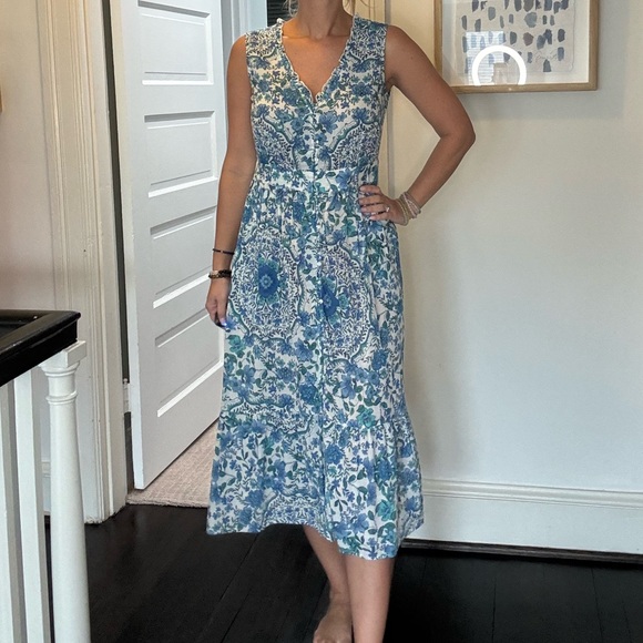 Johnny Was Blue and White Boho Dress Small - Picture 11 of 11